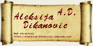 Aleksija Dikanović vizit kartica
